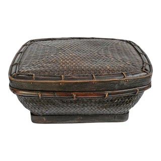 Vintage Akha Thai Organic Modern Basket For Sale