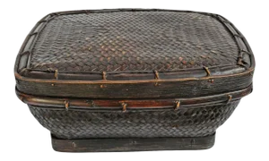 Vintage Akha Thai Organic Modern Basket