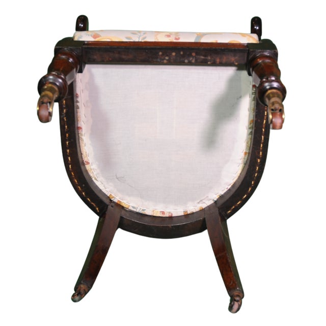 English Regency Style Armchair with Upholstered Back and Cane Sides, 1820-1835, in Good conditions. Designed before 1890