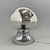 Beautiful modernist table lamp in the round in glass and chrome. In very good original condition with some interior...