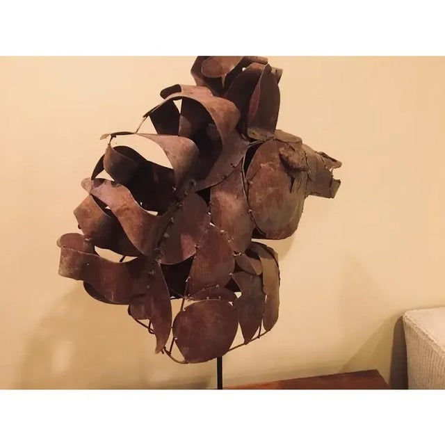 Brown Shaped Steel Horse Head Sculpture, Circa 1980 For Sale - Image 8 of 10