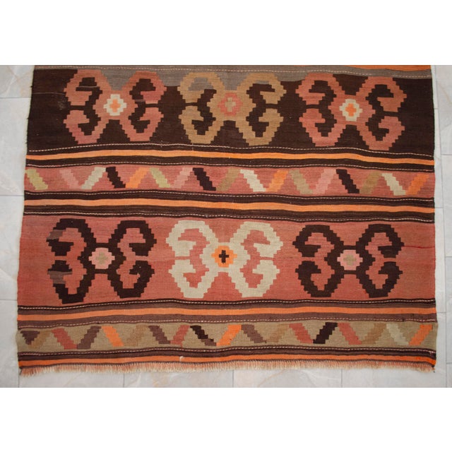 Vintage Anatolian Kars Kilim Area Rug - 5′2″ × 11′ For Sale - Image 10 of 17