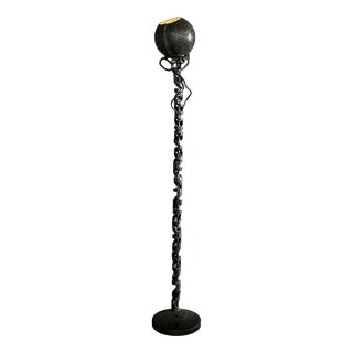 French Arts & Crafts Handmade Sculptural Floor Lamp, 1960s For Sale