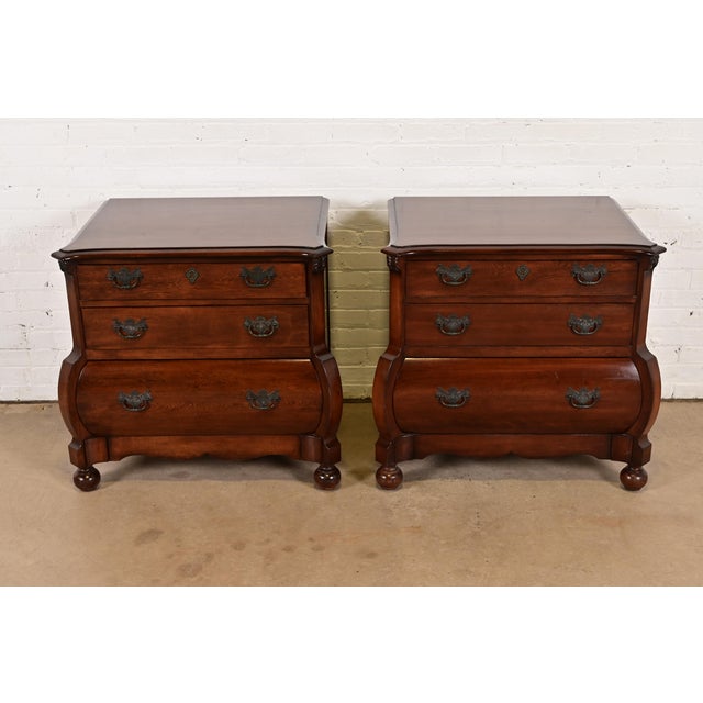 A gorgeous pair of Italian or French Provincial Louis XV style bombay chest commodes or nightstands By Ralph Lauren...