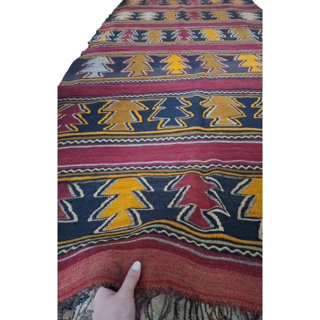 Mid-Century Modern Mid-Century Hand-Woven Anatolian Kilim Runner Rug⁠ For Sale - Image 3 of 4