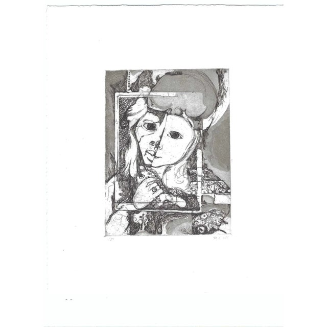 1990s etching with aquatint on paper by Vermont artist Rosemary Ladd. Pencil signed, and numbered 6 of 50. Combined...