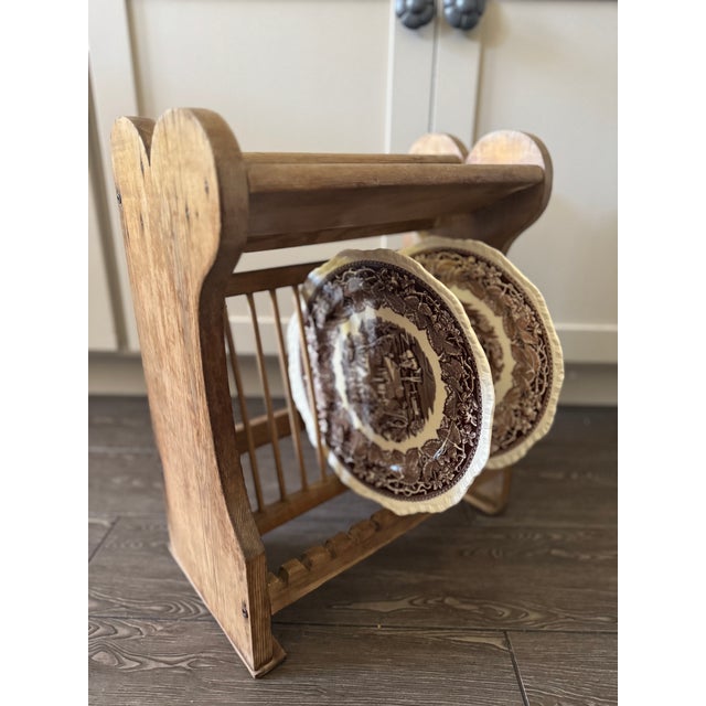 Antique Rustic Plate Rack (Wall or Tabletop) For Sale - Image 4 of 12
