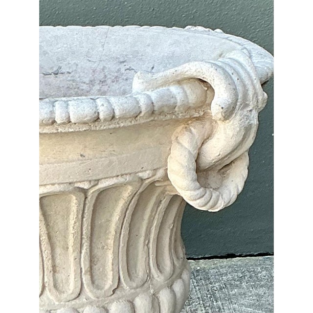 Vintage Carved Stone Urns - Pair For Sale - Image 9 of 14