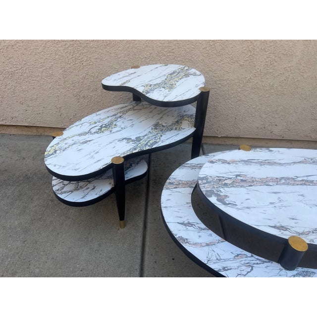 Mid 20th Century Multi-Tier Atomic Biomorphic Coffee/ End Tables -Set of 3 For Sale - Image 4 of 13