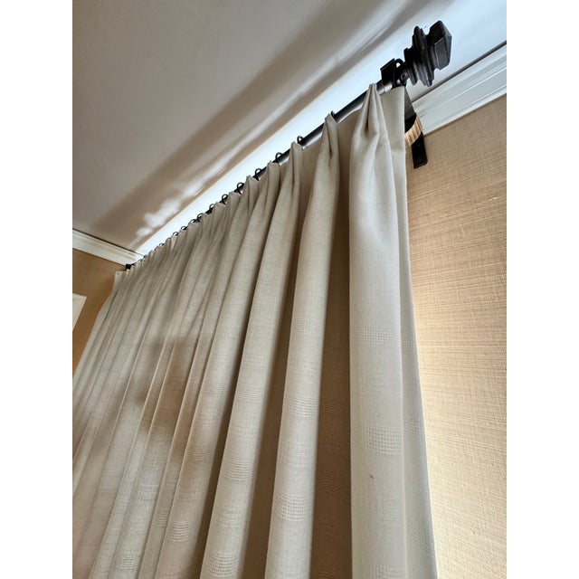 Beautiful Linen Curtains - 3 Pairs For Sale - Image 9 of 12
