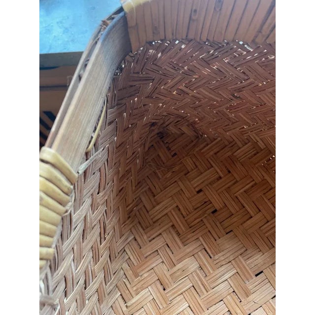 Two-Part Storage Box in Rattan and Leather by Adrien Audoux & Frida Minet, 1930s For Sale - Image 10 of 13