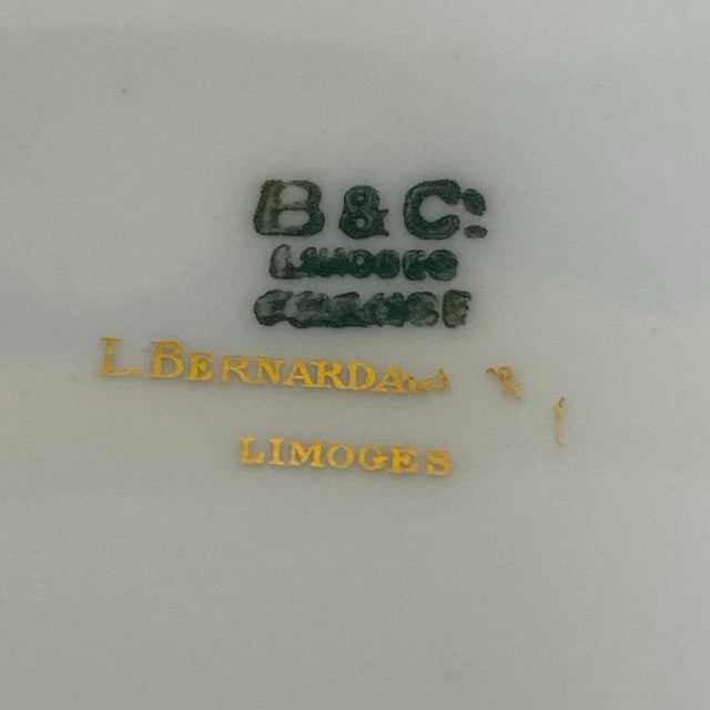 Metal Antique Bernardaud B&c Limoges Gilt Greek Key Dessert Plates - Set of 5 For Sale - Image 7 of 10