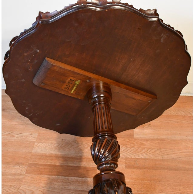 1940 English Chippendale Mahogany Side Table / End Table For Sale - Image 10 of 10