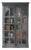 Contemporary Tall Black 2-Arch Glass Door Solid Wood Bookcase For Sale