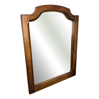 Vintage French Oak Wall Mirror For Sale