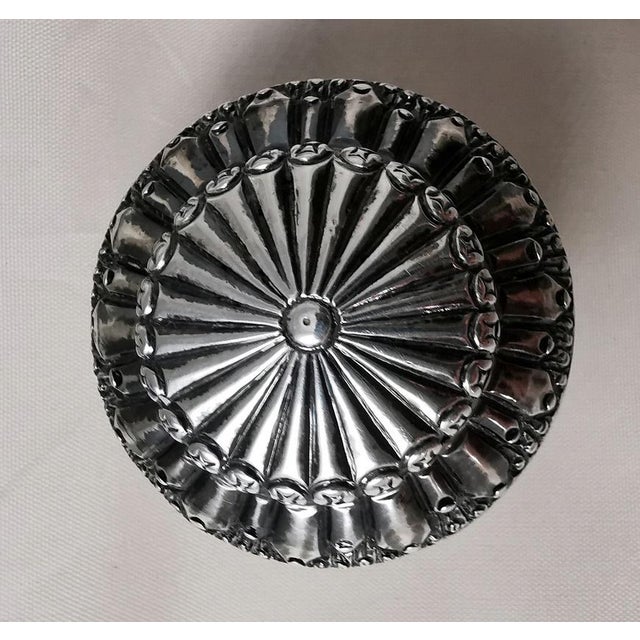 Silver Antique Victorian Style Crystal and Silver-Tone Metal Toilet Bottle For Sale - Image 8 of 13