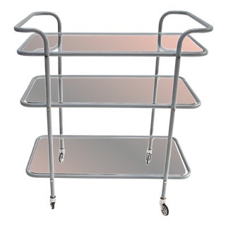 Ever Ready Bar Trolley in Powder Coat and Glass by Gunter Lambert For Sale