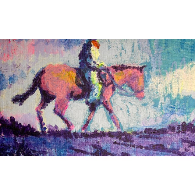 Mixed media western themed painting by Nashville artist, Joseph Christy. Using both acrylic and tempera paint, this cowboy...