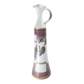 80s or 90s Mid-Century Modern Style Art Pottery Pitcher Vase For Sale