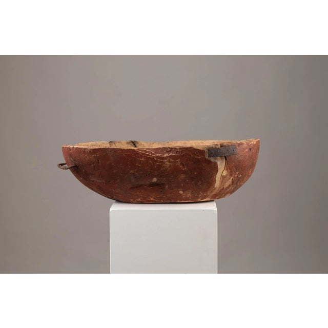 Large Antique Swedish Wooden Bowl For Sale - Image 4 of 11