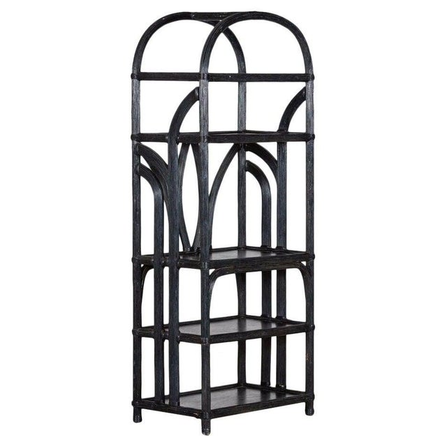 Large Black French Reeded Etagere, 1950s For Sale - Image 15 of 15