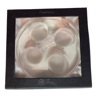 Oleg Cassini Crystal Pure Round Votive Tea Light, Holds 4 Votives Nib For Sale