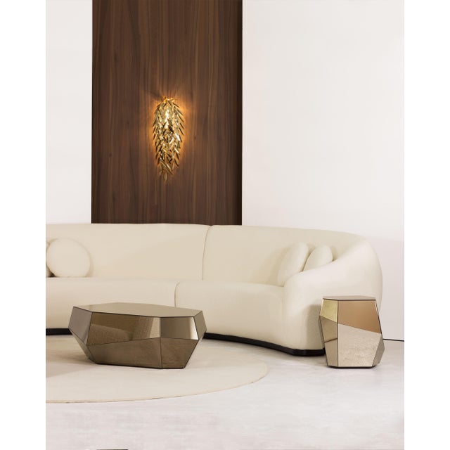 Three Rocks High Side Table in Bronze Mirror from Insidherland For Sale - Image 6 of 15