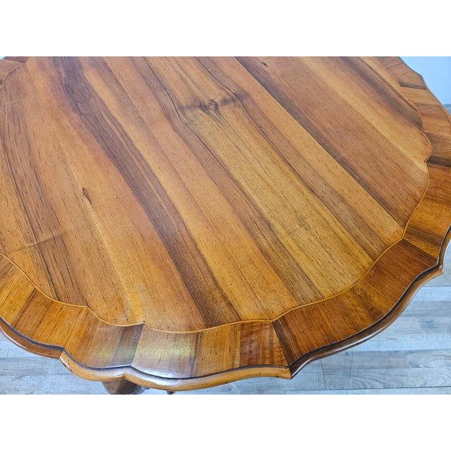 Baroque Style Table in Carved Walnut with Side Drawers, 1960 For Sale - Image 6 of 16
