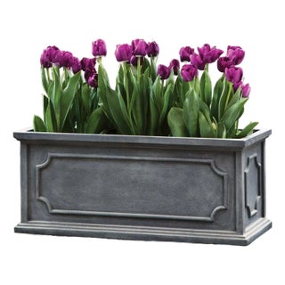 Lg Hampshire Window Box Lead Lite Gray Fiberglass Planter For Sale