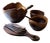 Hand-Carved Olive Wood Serveware, 1980s, Set of 16 For Sale