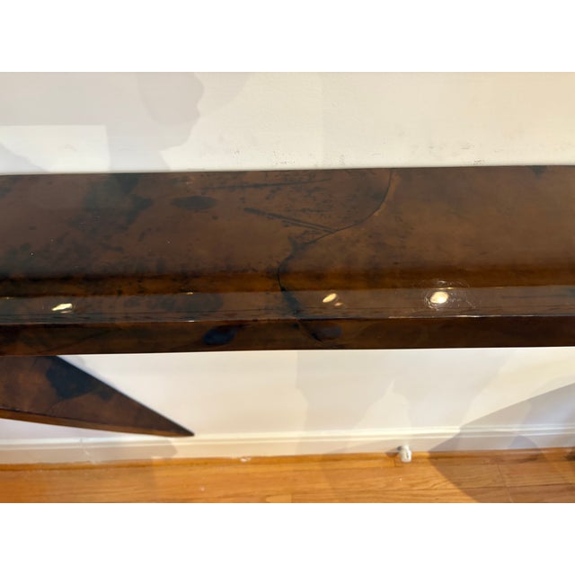 1980s Lacquered Goatskin Console Table Designed by Enrique Garcel For Sale - Image 9 of 12