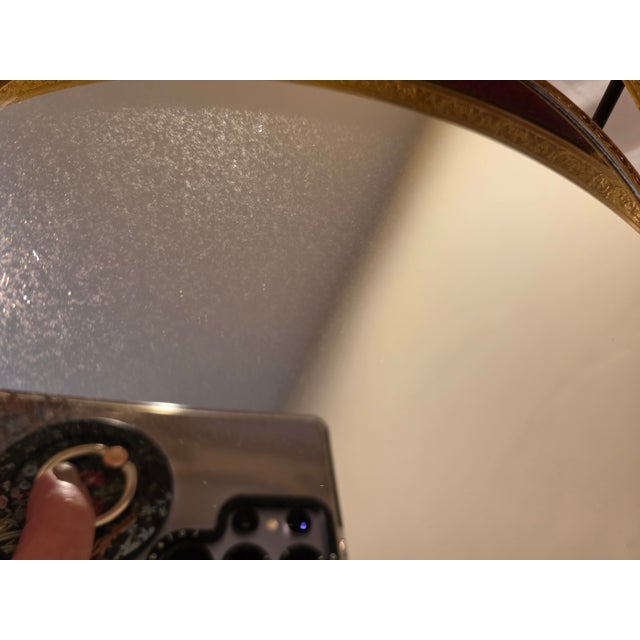 Mid Century Gold Vanity Table Mirror French Ornamentation Reversible For Sale - Image 15 of 15