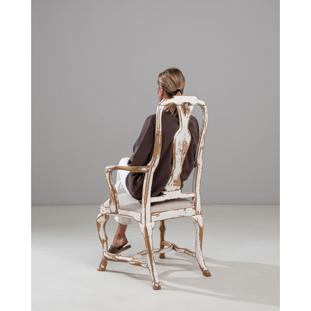 Mid 20th Century 20th Century Swedish Rococo Revival Wood Patinated Dining Chair For Sale - Image 5 of 18