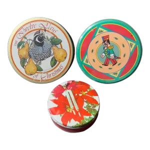 1990s Mismatched Christmas Tins- Set of 3
