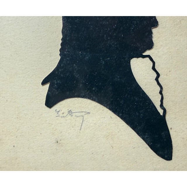 Antique Pair Handmade Martha George Washington Silhouette Cutout Portrait Art For Sale In New York - Image 6 of 9