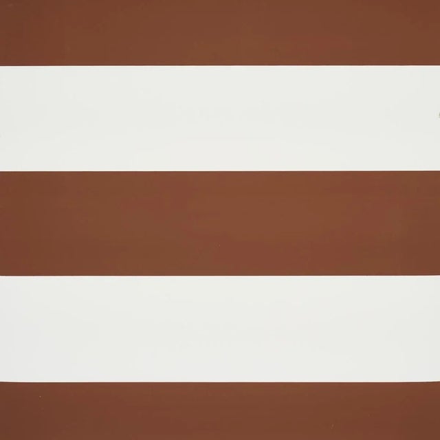 Sample - Schumacher Baxter Stripe Wallpaper in Brown For Sale