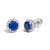 Immerse yourself in the allure of these exquisite 10K white gold stud earrings, each centered with a captivating 5mm...
