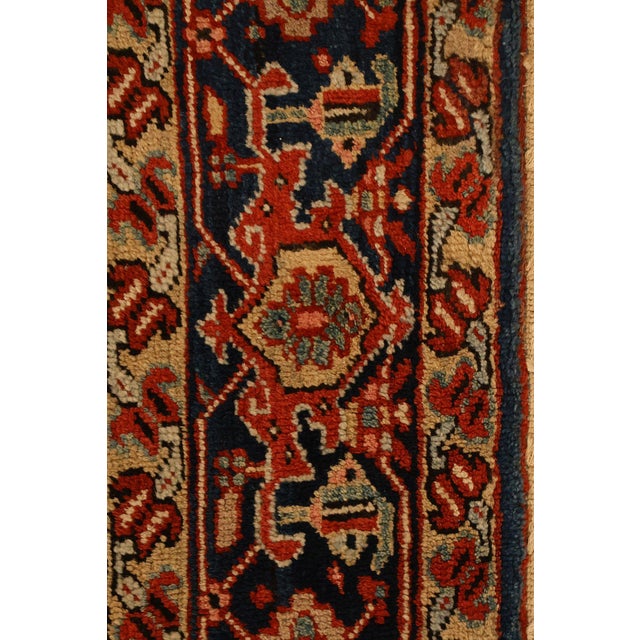 Red Antique Hand Knotted Persian Heriz Room Size Rug 12' X 15' For Sale - Image 8 of 14