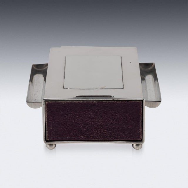 Antique Edwardian Silver Table Matchbox Holder, 1907 For Sale - Image 9 of 15