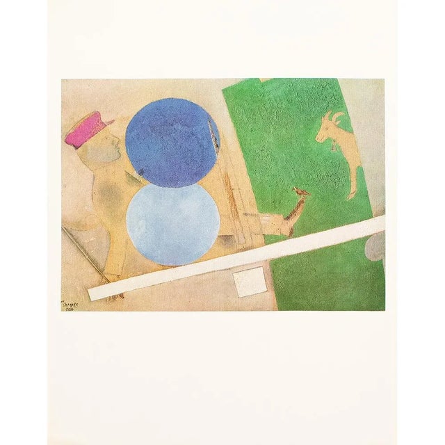 1972 After Marc Chagall "Composition With Circles and Goat", Full-Color Parisian Print For Sale In Dallas - Image 6 of 7