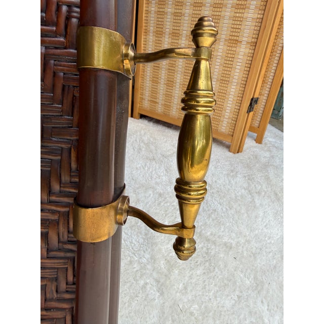Vintage Ralph Lauren Home Butler's Tray Table | British Colonial Rattan & Brass For Sale - Image 15 of 18