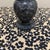 Vintage Polished Black and Gray Marble Vase With Intricate Floral Etching For Sale - Image 4 of 6