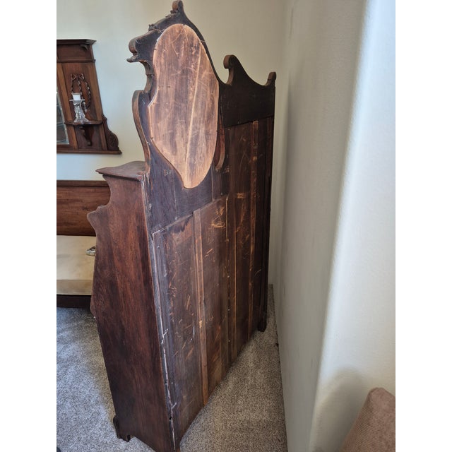 Antique Oak Side-by-Side Secretary Desk and Bookcase For Sale - Image 4 of 14