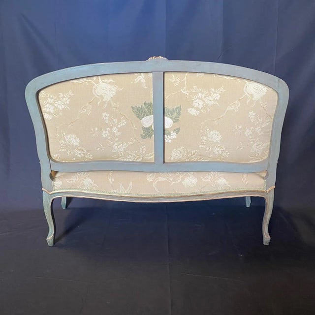 French Louis XV Painted Sofa and Two Fauteuils Parlor -Set of 3 For Sale - Image 10 of 12
