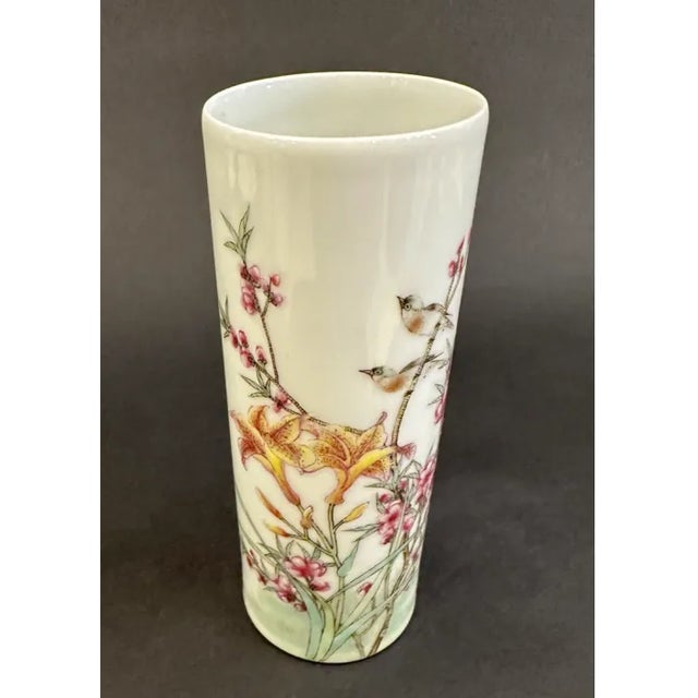 A five-piece water set in the famille-rose style. Featuring lilies, cherry blossoms, a bird, and greenery, this is a set...