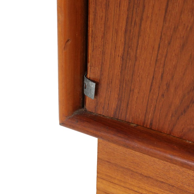 Mid Century Modern Danish Modern Teakwood Double Door Armoire 20thC For Sale - Image 9 of 17