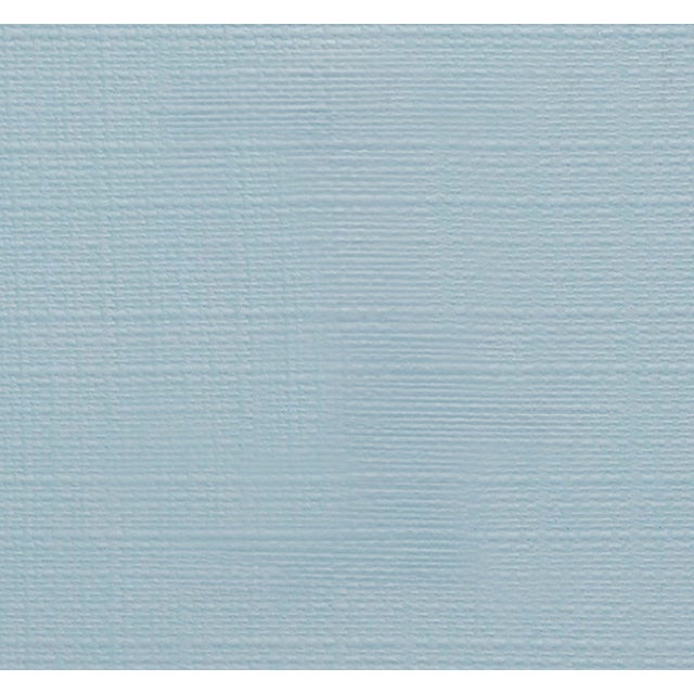 Matthew Izzo Home Briar Light Blue Textured Linen Two Drawer Console With Glass Top and Brass Hardware For Sale - Image 9 of 10