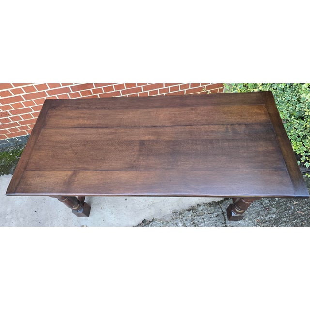 Vintage Farmhouse Kiitchen Refrectory Dining Table in Oak, 1920 For Sale - Image 13 of 18