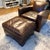 Restoration Hardware Library Chair With Ottoman For Sale - Image 9 of 12
