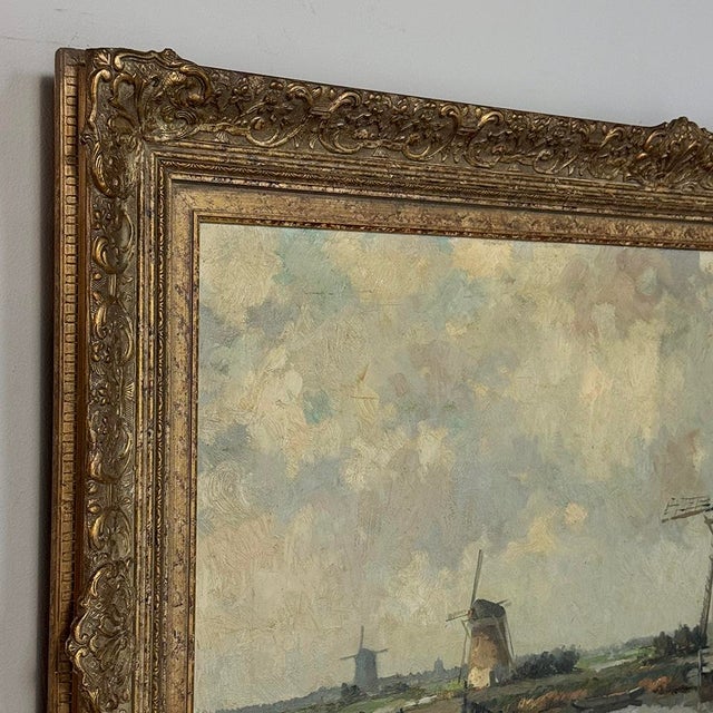 Antique Dutch Coastal Landscape Oil Painting by Jules Brouwers (1869–1955) For Sale - Image 15 of 16